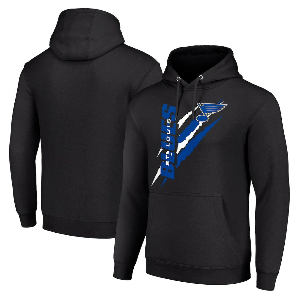NHL Black St. Louis Blues Starter Color Scratch Fleece Pullover Hoodie