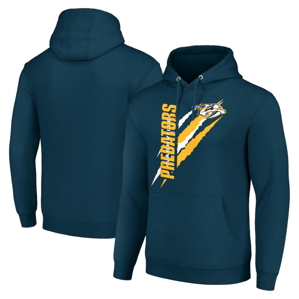 NHL Blue Nashville Predators Starter Color Scratch Fleece Pullover Hoodie