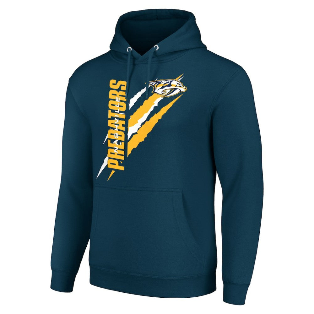 NHL Blue Nashville Predators Starter Color Scratch Fleece Pullover Hoodie