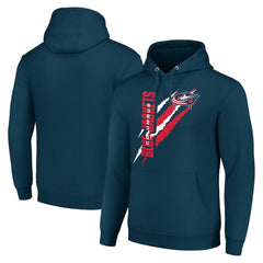 NHL Blue Columbus Blue Jackets Starter Color Scratch Fleece Pullover Hoodie