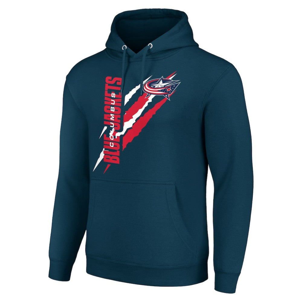 NHL Blue Columbus Blue Jackets Starter Color Scratch Fleece Pullover Hoodie