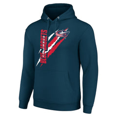 NHL Blue Columbus Blue Jackets Starter Color Scratch Fleece Pullover Hoodie