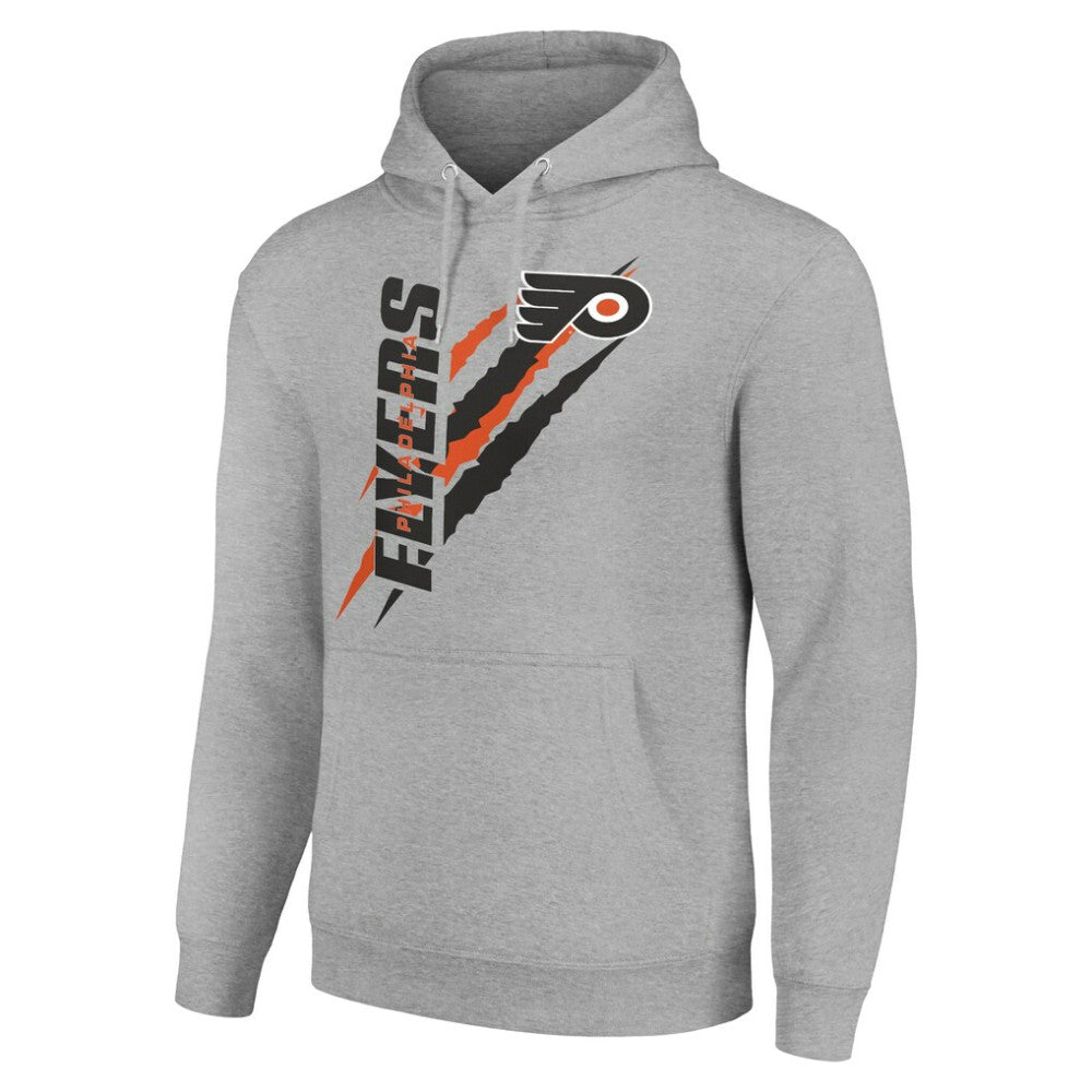 NHL Heather Gray Philadelphia Flyers Starter Color Scratch Fleece Pullover Hoodie