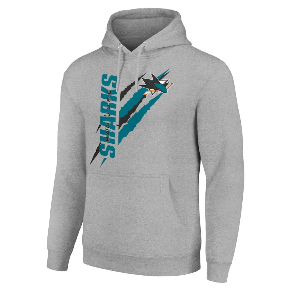 NHL Heather Gray San Jose Sharks Starter Color Scratch Fleece Pullover Hoodie