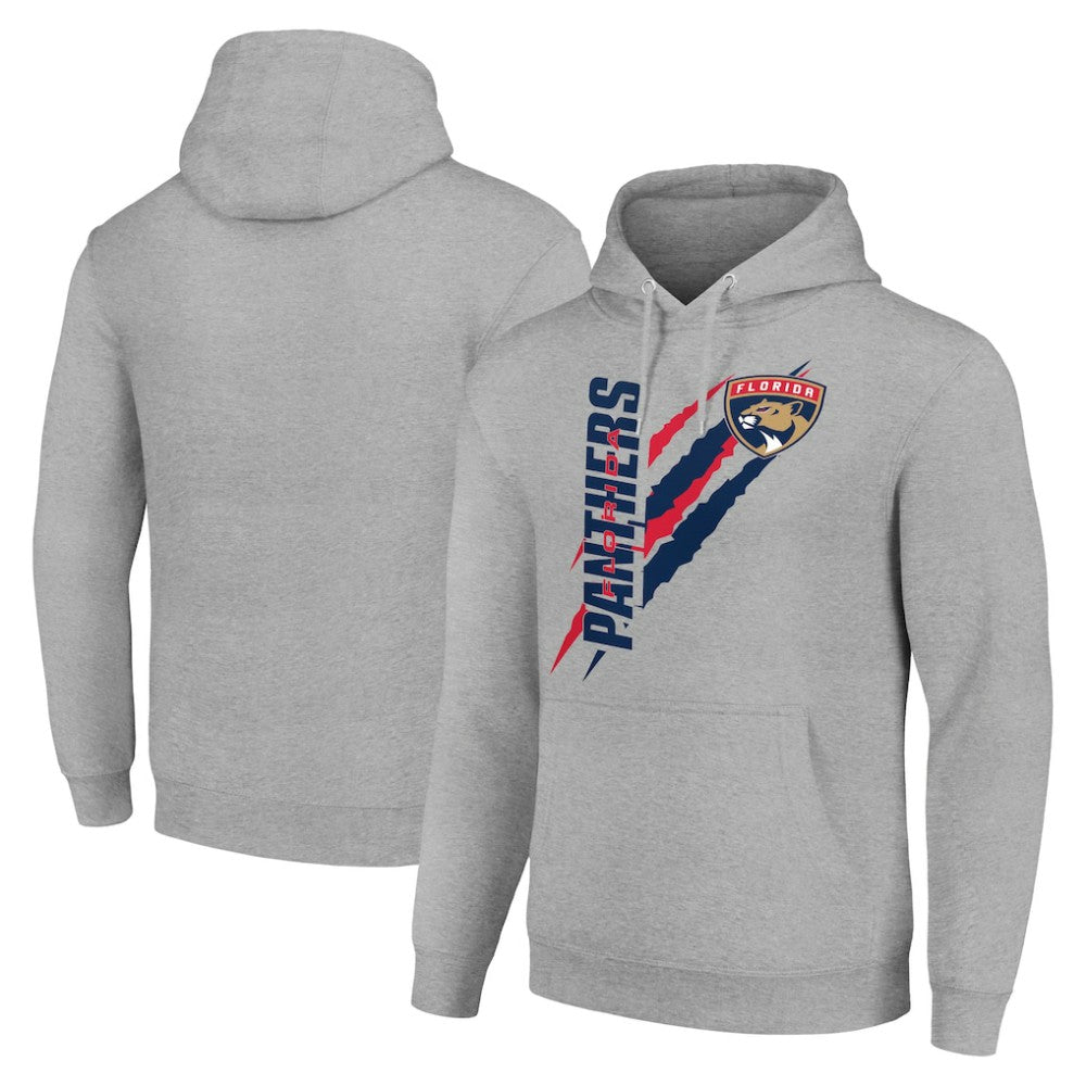 NHL Heather Gray Florida Panthers Starter Color Scratch Fleece Pullover Hoodie