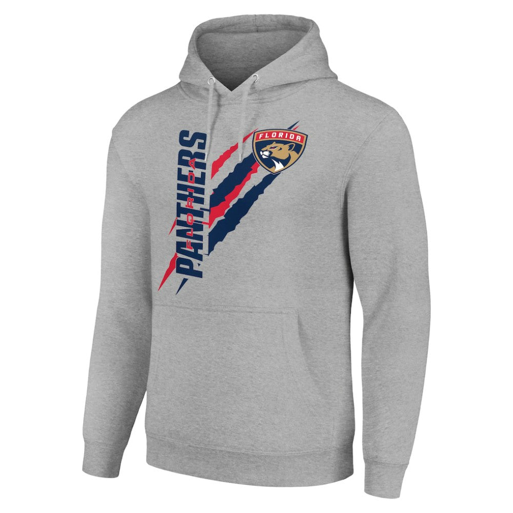NHL Heather Gray Florida Panthers Starter Color Scratch Fleece Pullover Hoodie
