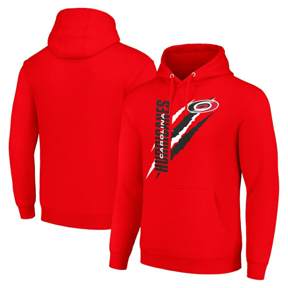NHL Red Carolina Hurricanes Starter Color Scratch Fleece Pullover Hoodie