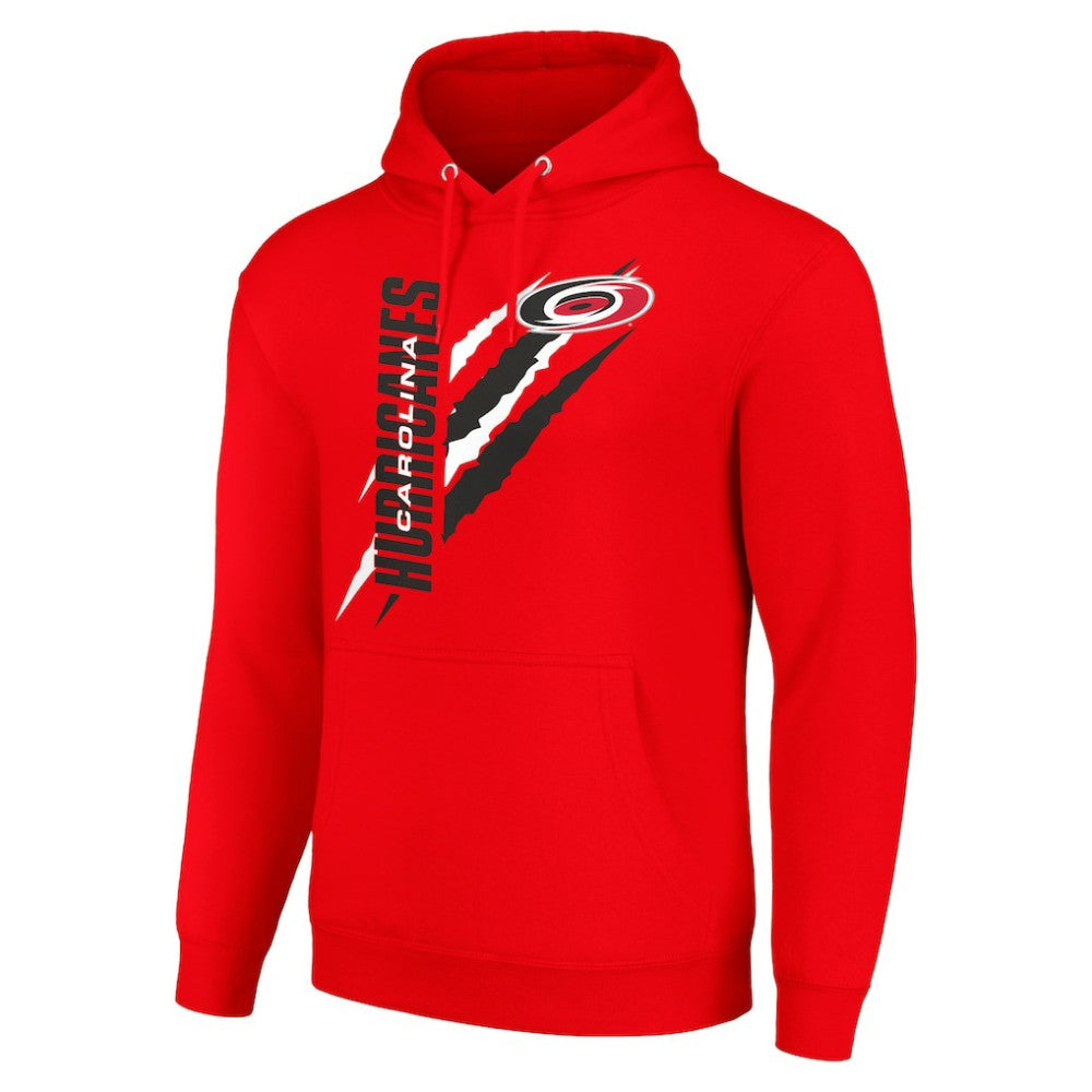 NHL Red Carolina Hurricanes Starter Color Scratch Fleece Pullover Hoodie
