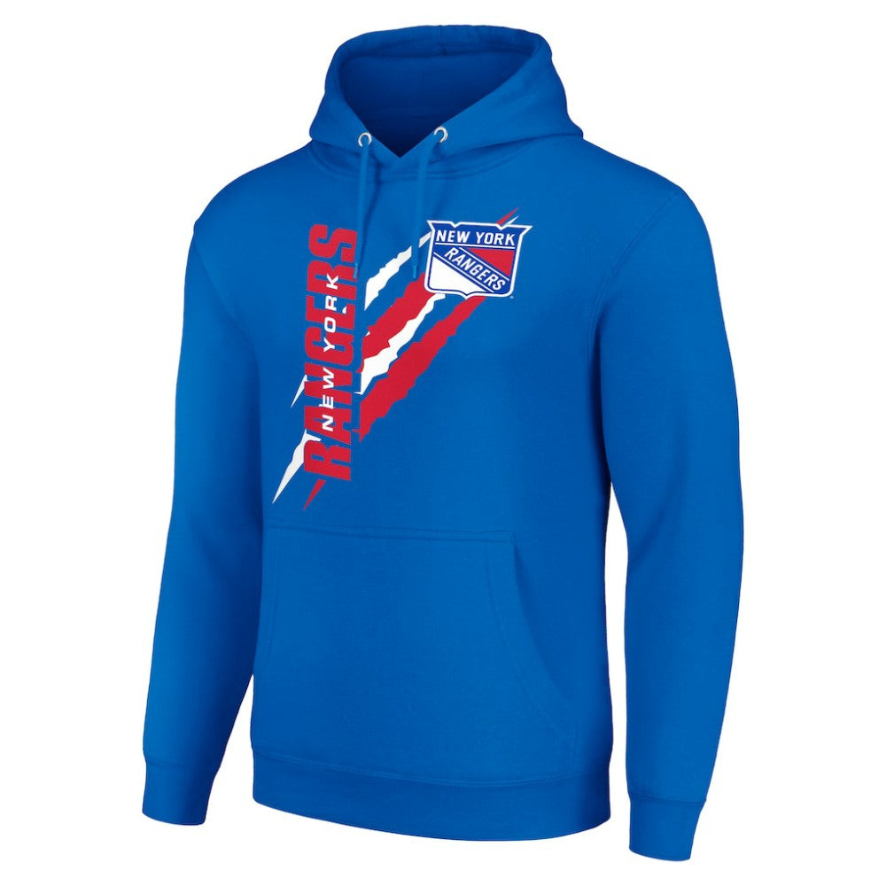 NHL Royal New York Rangers Starter Color Scratch Fleece Pullover Hoodie