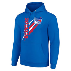 NHL Royal New York Rangers Starter Color Scratch Fleece Pullover Hoodie