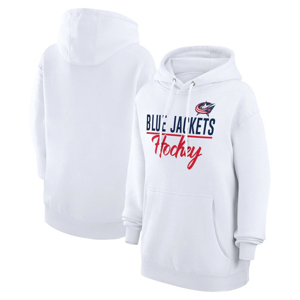 NHL White Columbus Blue Jackets G-III 4Her by Carl Banks Women's Team Fleece Pullover Hoodie