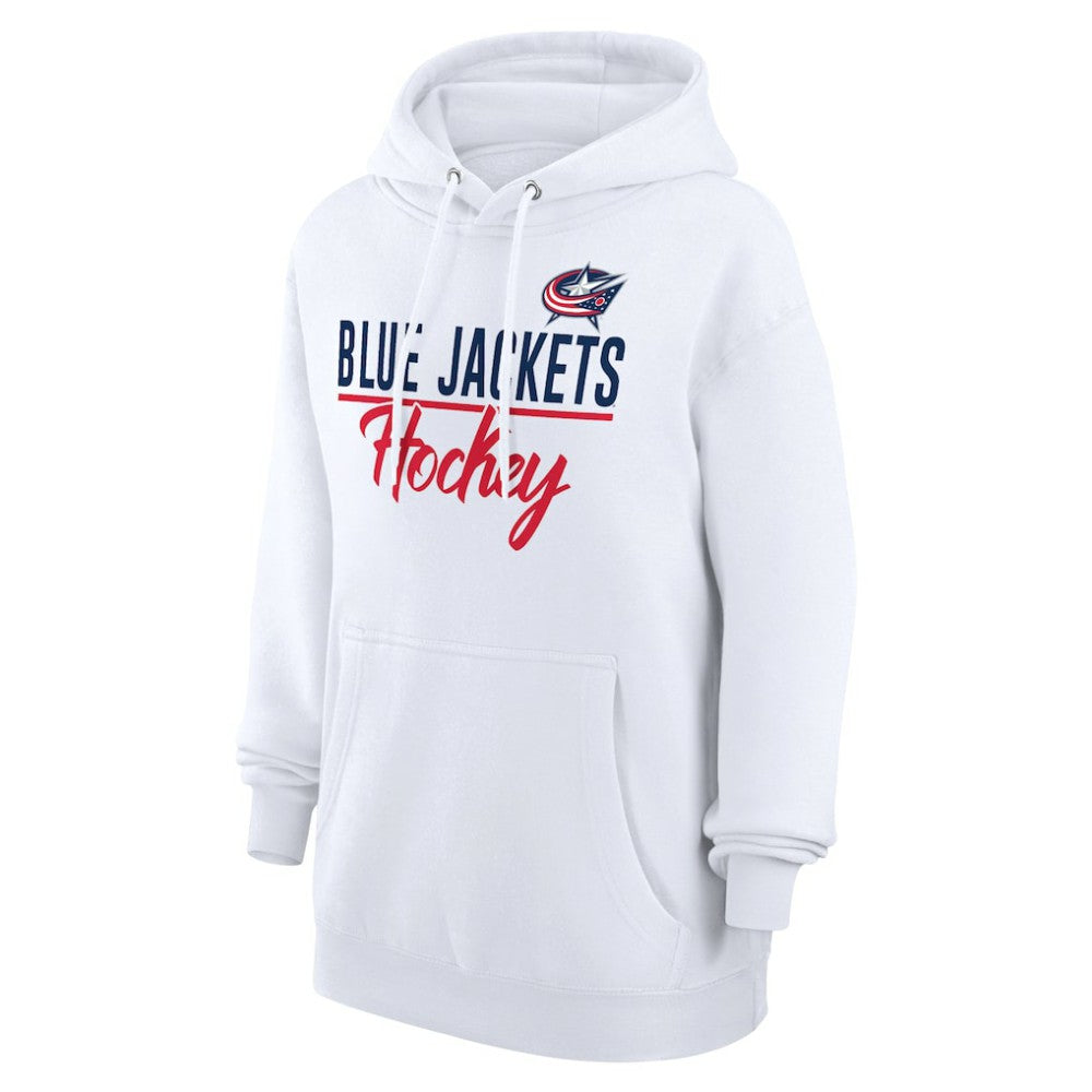 NHL White Columbus Blue Jackets G-III 4Her by Carl Banks Women's Team Fleece Pullover Hoodie