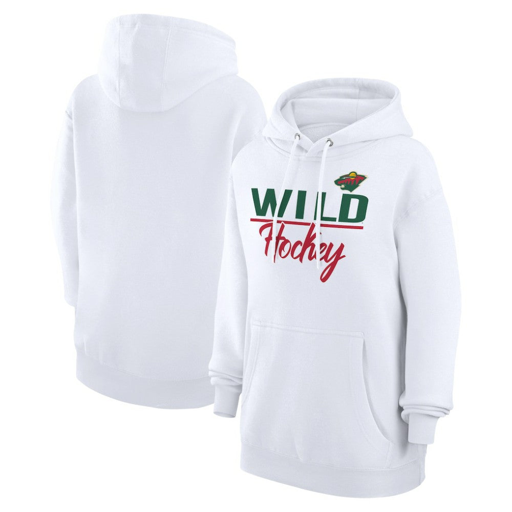 NHL White Minnesota Wild G-III 4Her by Carl Banks Women's Team Fleece Pullover Hoodie