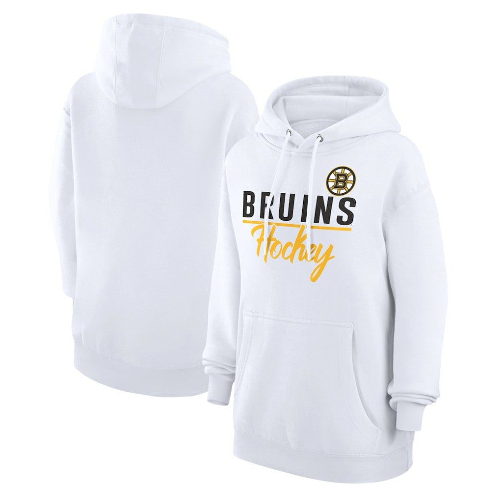 NHL White Boston Bruins G-III 4Her by Carl Banks Women's Team Fleece Pullover Hoodie