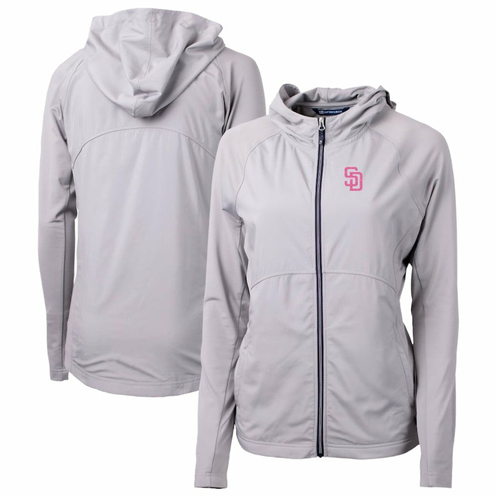 MLB San Diego Padres Cutter & Buck Women's City Connect Adapt Eco Knit Hybrid Recycled Full-Zip Hoodie