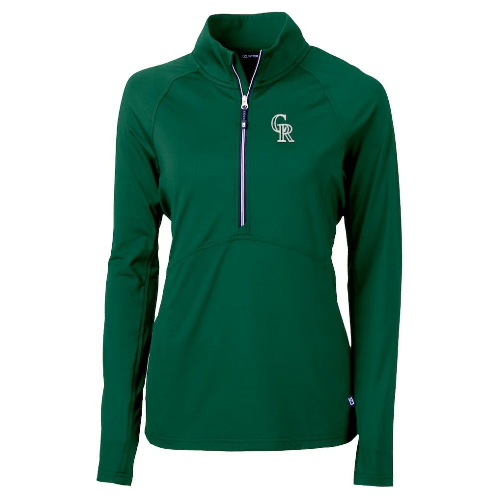 MLB Colorado Rockies Cutter & Buck Women's City Connect Adapt Eco Knit Recycled Half-Zip Pullover Top