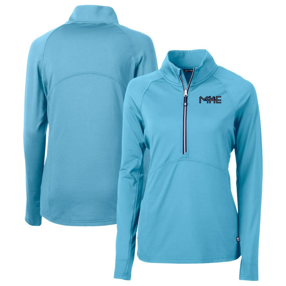 MLB Milwaukee Brewers Cutter & Buck Women's City Connect Adapt Eco Knit Recycled Half-Zip Pullover Top