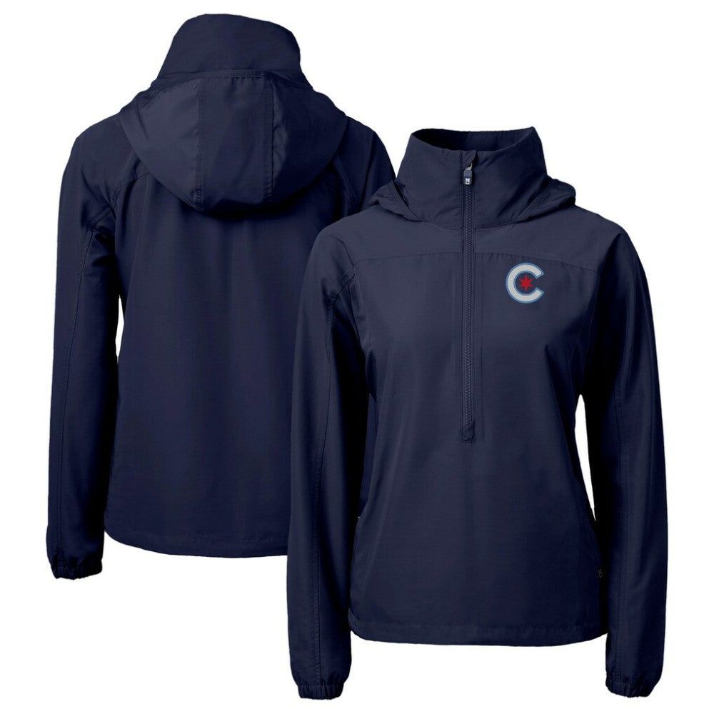 MLB Chicago Cubs Cutter & Buck Women's City Connect Charter Eco Recycled Half-Zip Anorak Jacket