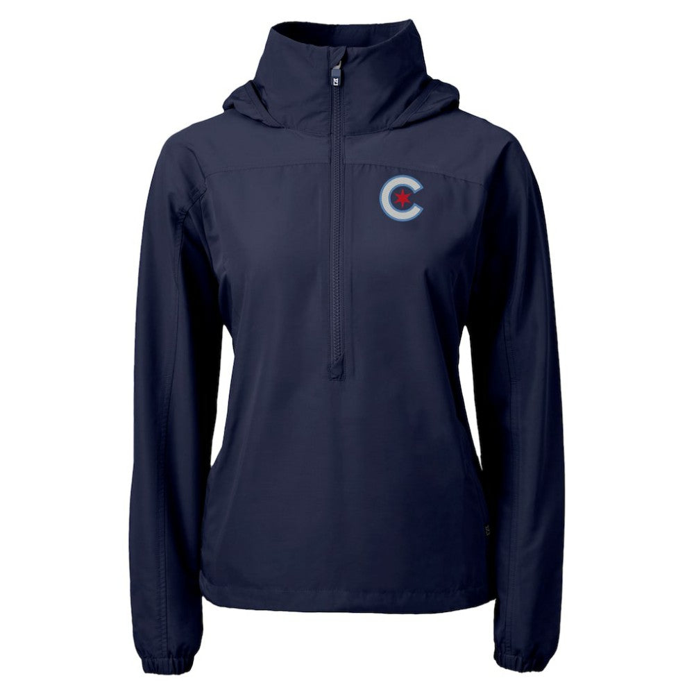 MLB Chicago Cubs Cutter & Buck Women's City Connect Charter Eco Recycled Half-Zip Anorak Jacket