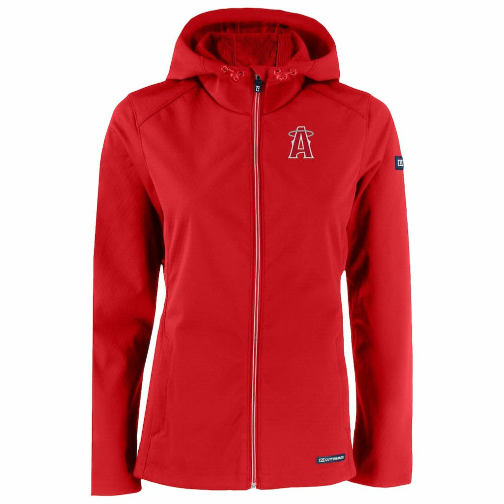 MLB Los Angeles Angels Cutter & Buck Women's City Connect Evoke Eco Softshell Recycled Full-Zip Hoodie Jacket
