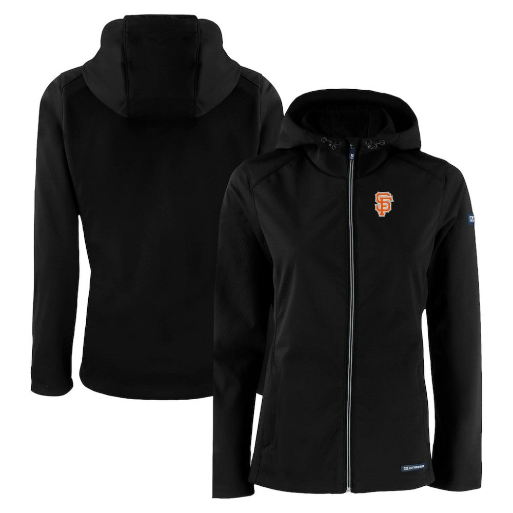 MLB San Francisco Giants Cutter & Buck Women's City Connect Evoke Eco Softshell Recycled Full-Zip Hoodie Jacket
