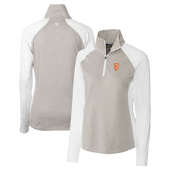 MLB San Francisco Giants Cutter & Buck Women's City Connect Forge Tonal Stripe Stretch Half-Zip Pullover Top