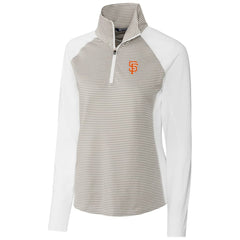 MLB San Francisco Giants Cutter & Buck Women's City Connect Forge Tonal Stripe Stretch Half-Zip Pullover Top