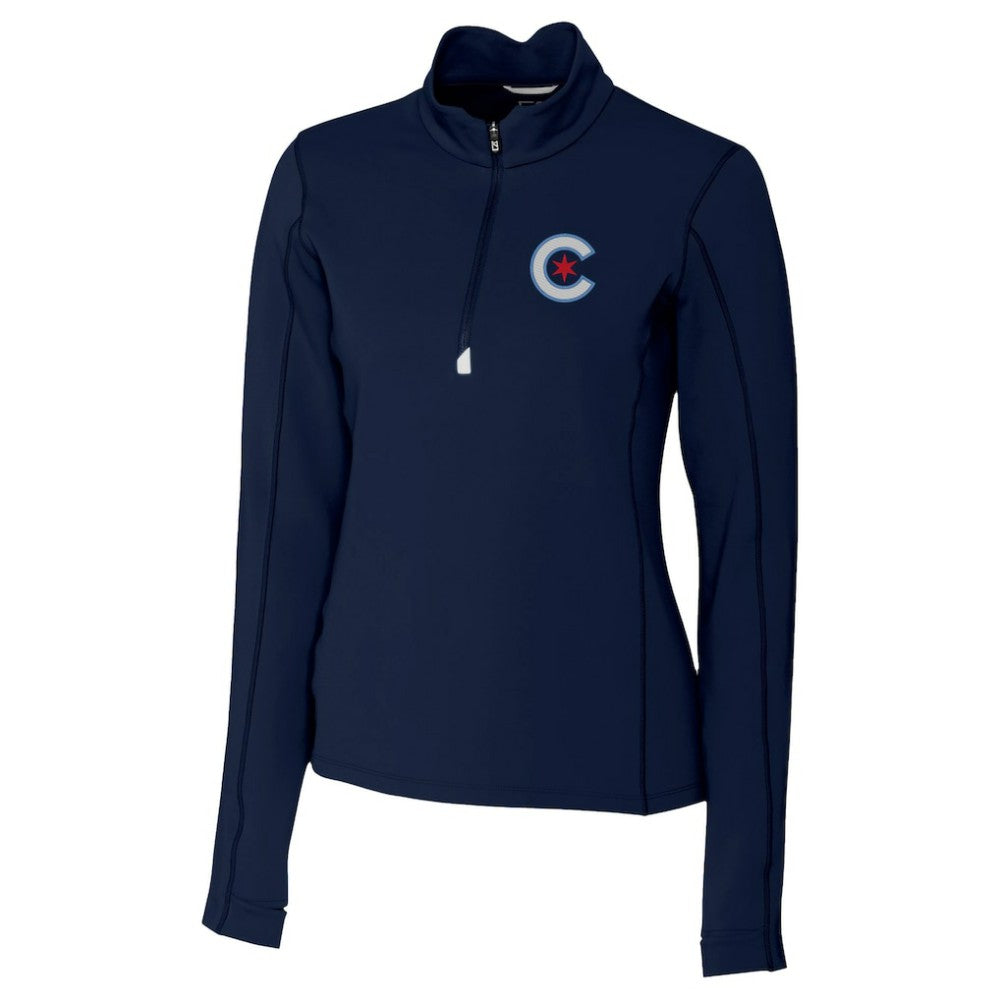 MLB Chicago Cubs Cutter & Buck Women's City Connect Traverse Stretch Quarter-Zip Pullover Top