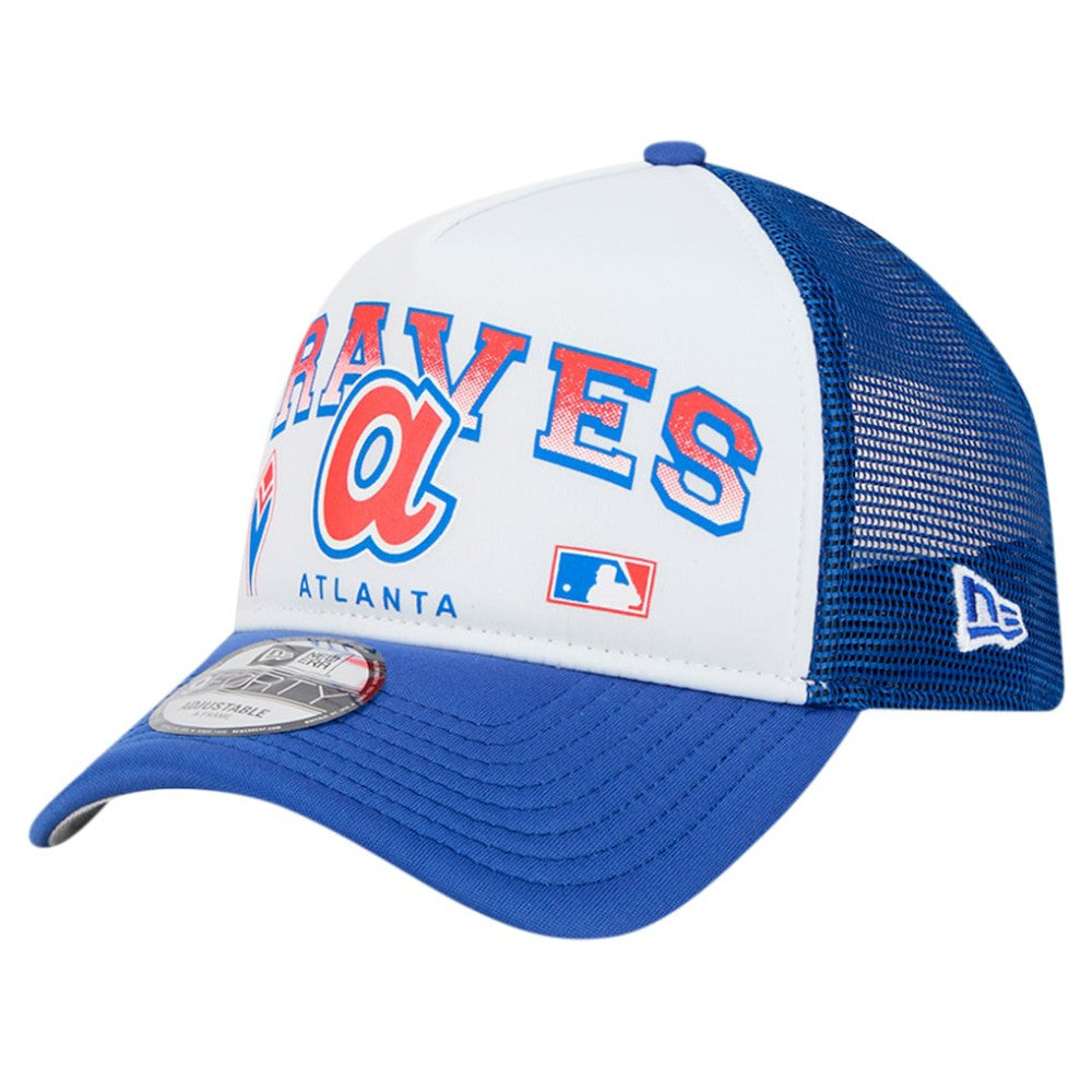 MLB Atlanta Braves New Era Retro Wordmark 9FORTY A-Frame Trucker Adjustable Hat