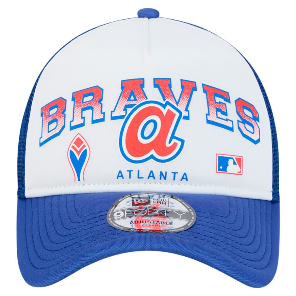 MLB Atlanta Braves New Era Retro Wordmark 9FORTY A-Frame Trucker Adjustable Hat