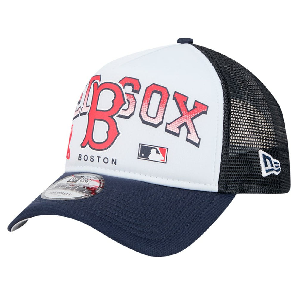 MLB Boston Red Sox New Era Retro Wordmark 9FORTY A-Frame Trucker Adjustable Hat