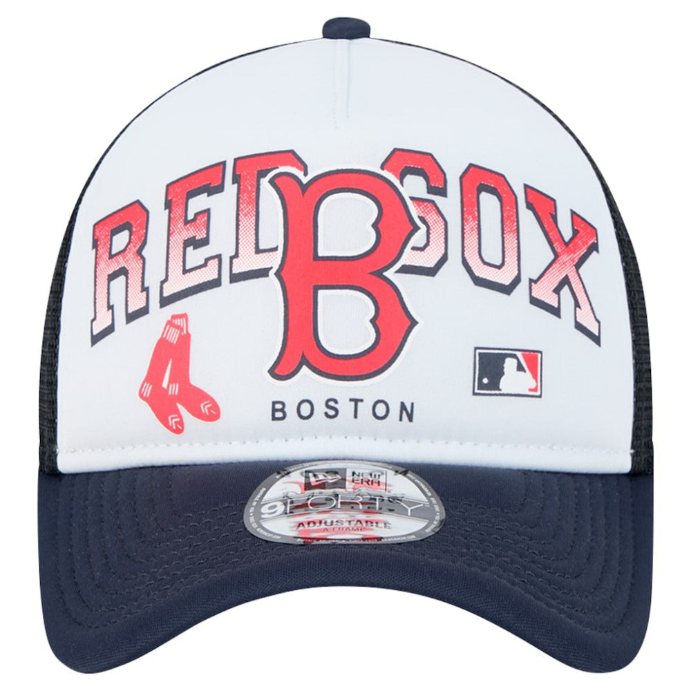 MLB Boston Red Sox New Era Retro Wordmark 9FORTY A-Frame Trucker Adjustable Hat