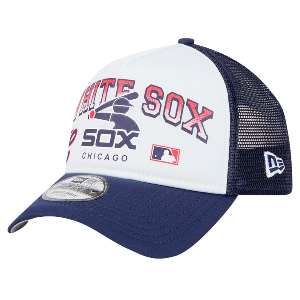 MLB Chicago White Sox New Era Retro Wordmark 9FORTY A-Frame Trucker Adjustable Hat