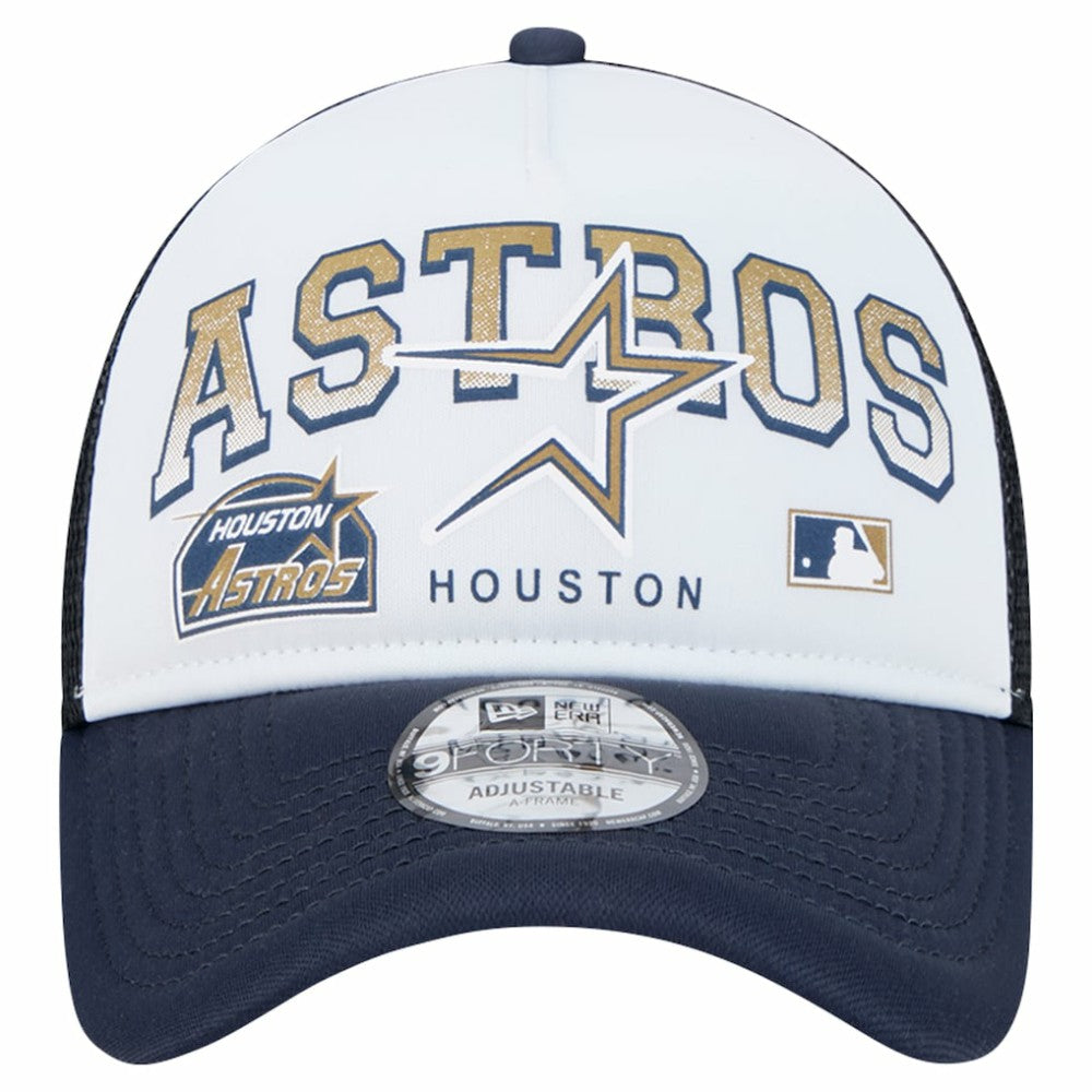 MLB Houston Astros New Era Retro Wordmark 9FORTY A-Frame Trucker Adjustable Hat
