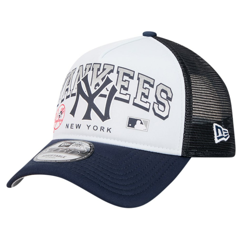 MLB New York Yankees New Era Retro Wordmark 9FORTY A-Frame Trucker Adjustable Hat