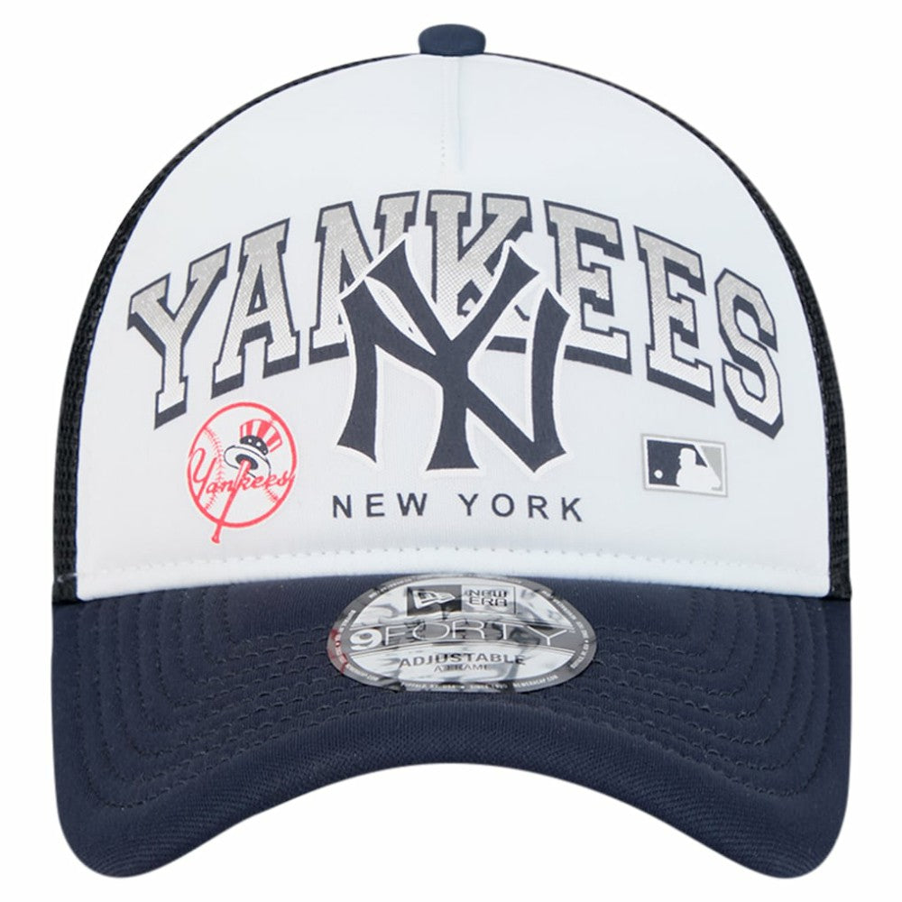 MLB New York Yankees New Era Retro Wordmark 9FORTY A-Frame Trucker Adjustable Hat