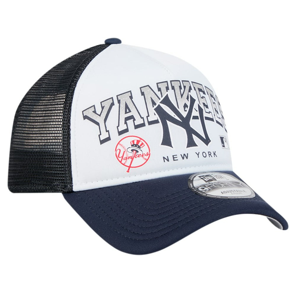 MLB New York Yankees New Era Retro Wordmark 9FORTY A-Frame Trucker Adjustable Hat