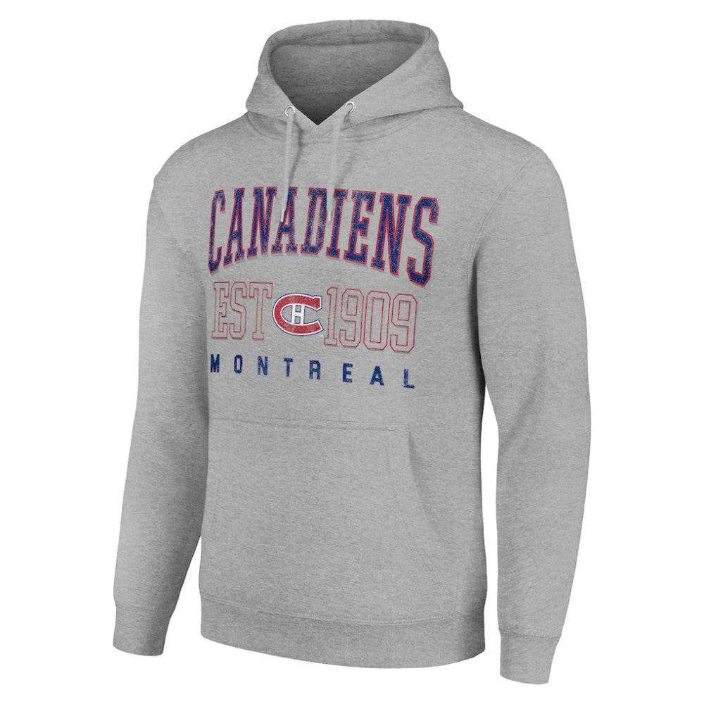 NHL Heather Gray Montreal Canadiens Starter Retro Graphic Pullover Hoodie