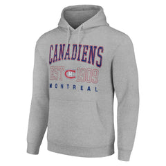 NHL Heather Gray Montreal Canadiens Starter Retro Graphic Pullover Hoodie