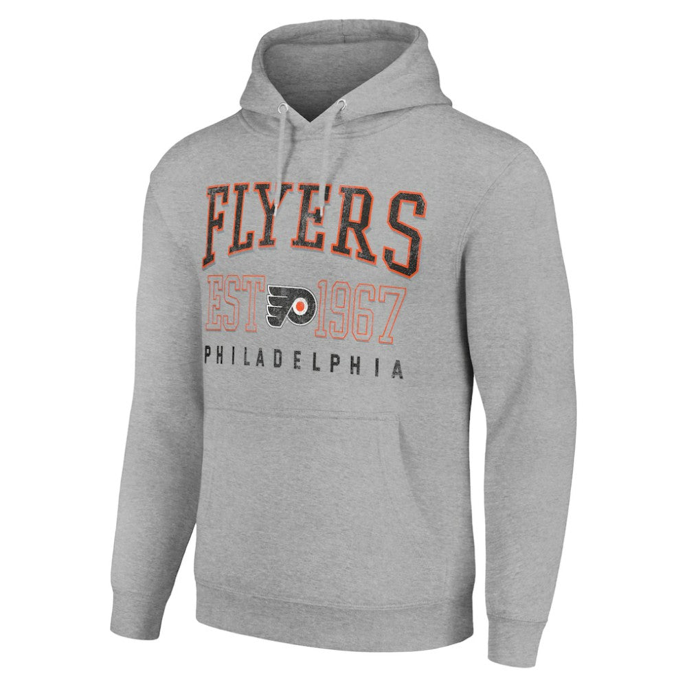 NHL Heather Gray Philadelphia Flyers Starter Retro Graphic Pullover Hoodie