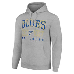 NHL Heather Gray St. Louis Blues Starter Retro Graphic Pullover Hoodie