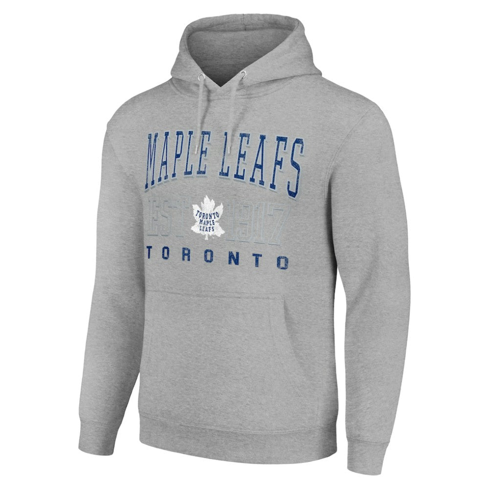 NHL Heather Gray Toronto Maple Leafs Starter Retro Graphic Pullover Hoodie