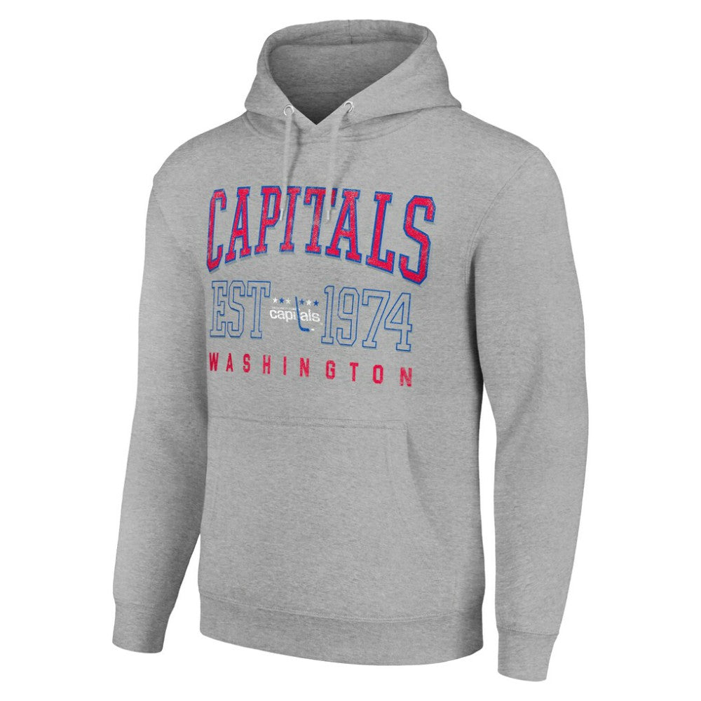 NHL Heather Gray Washington Capitals Starter Retro Graphic Pullover Hoodie