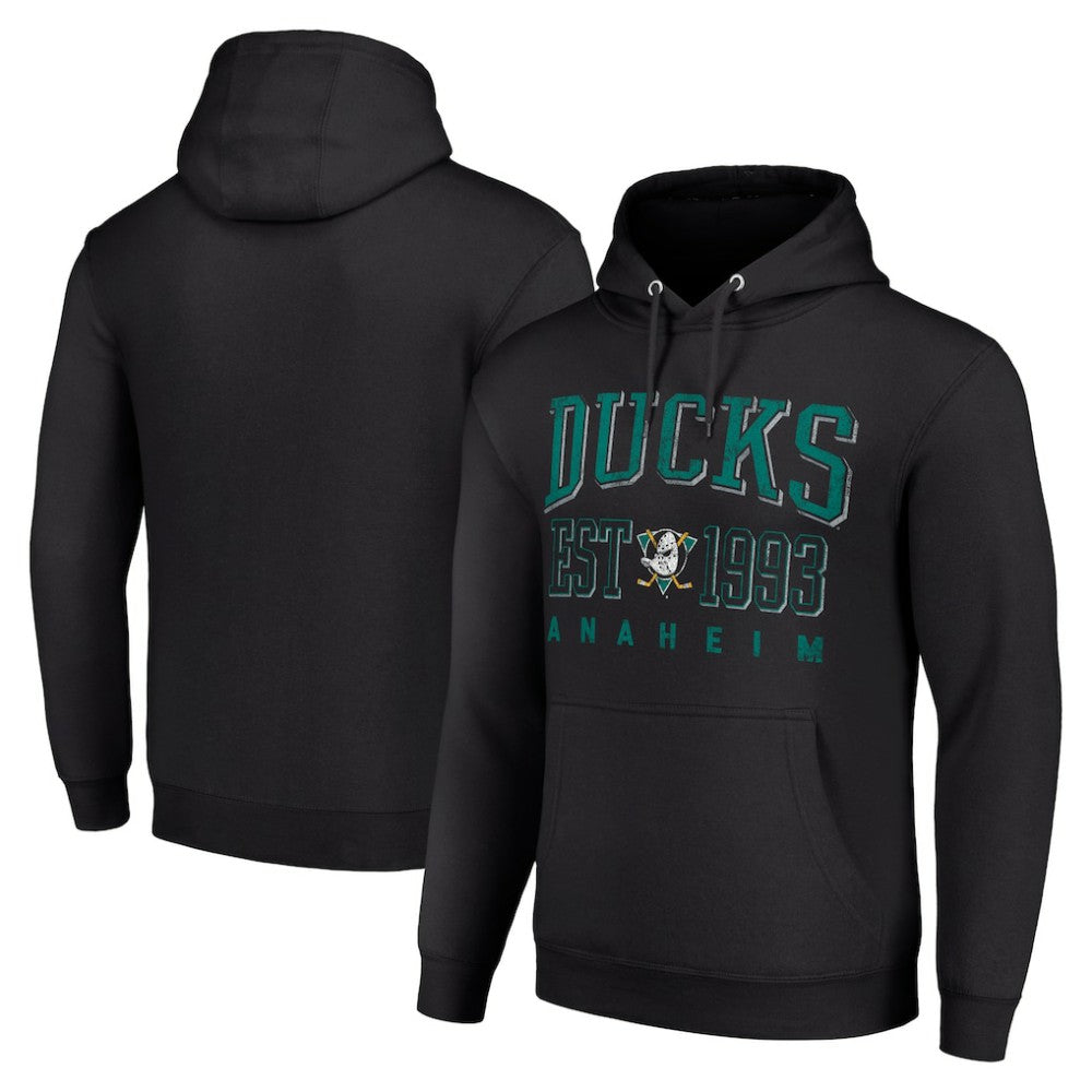 NHL Black Anaheim Ducks Starter Retro Graphic Pullover Hoodie