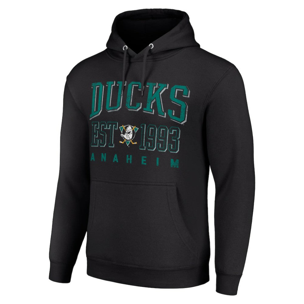 NHL Black Anaheim Ducks Starter Retro Graphic Pullover Hoodie