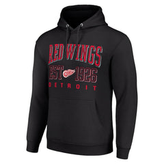 NHL Black Detroit Red Wings Starter Retro Graphic Pullover Hoodie