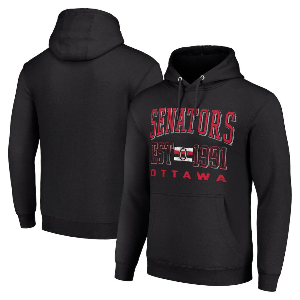 NHL Black Ottawa Senators Starter Retro Graphic Pullover Hoodie