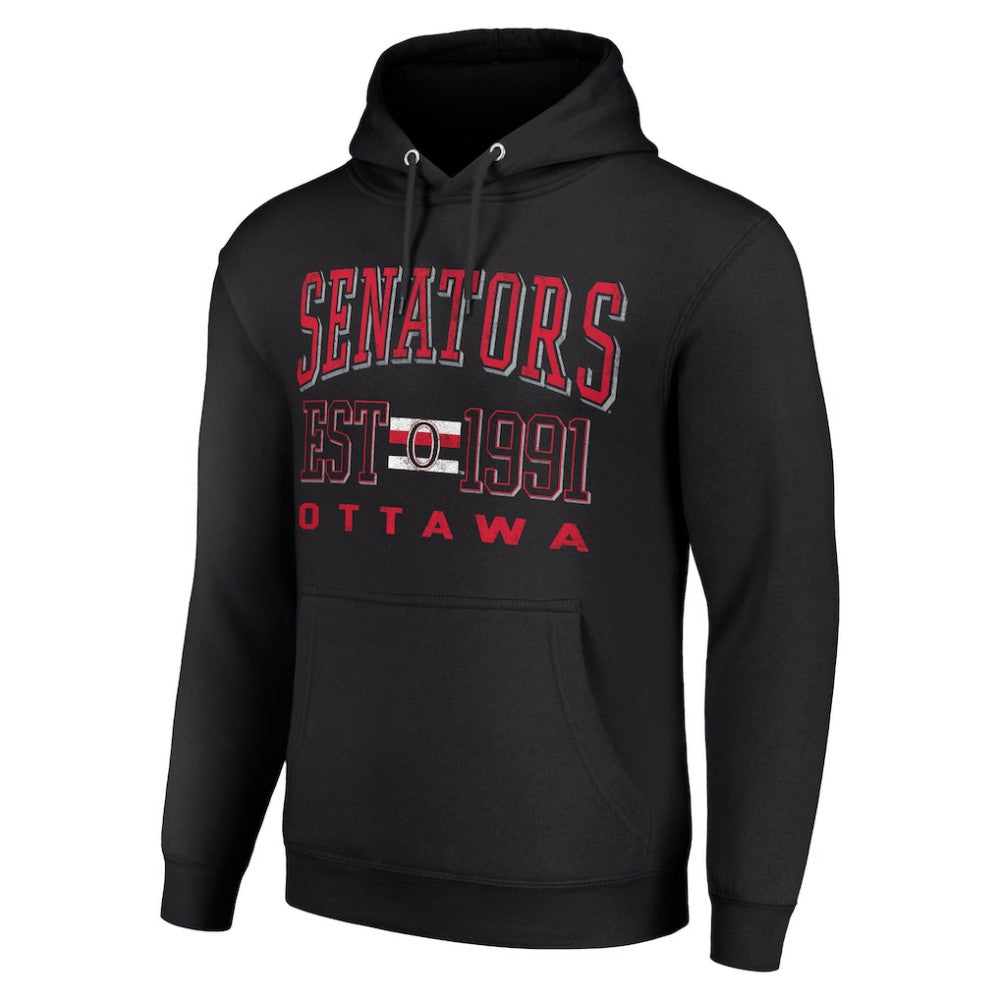 NHL Black Ottawa Senators Starter Retro Graphic Pullover Hoodie