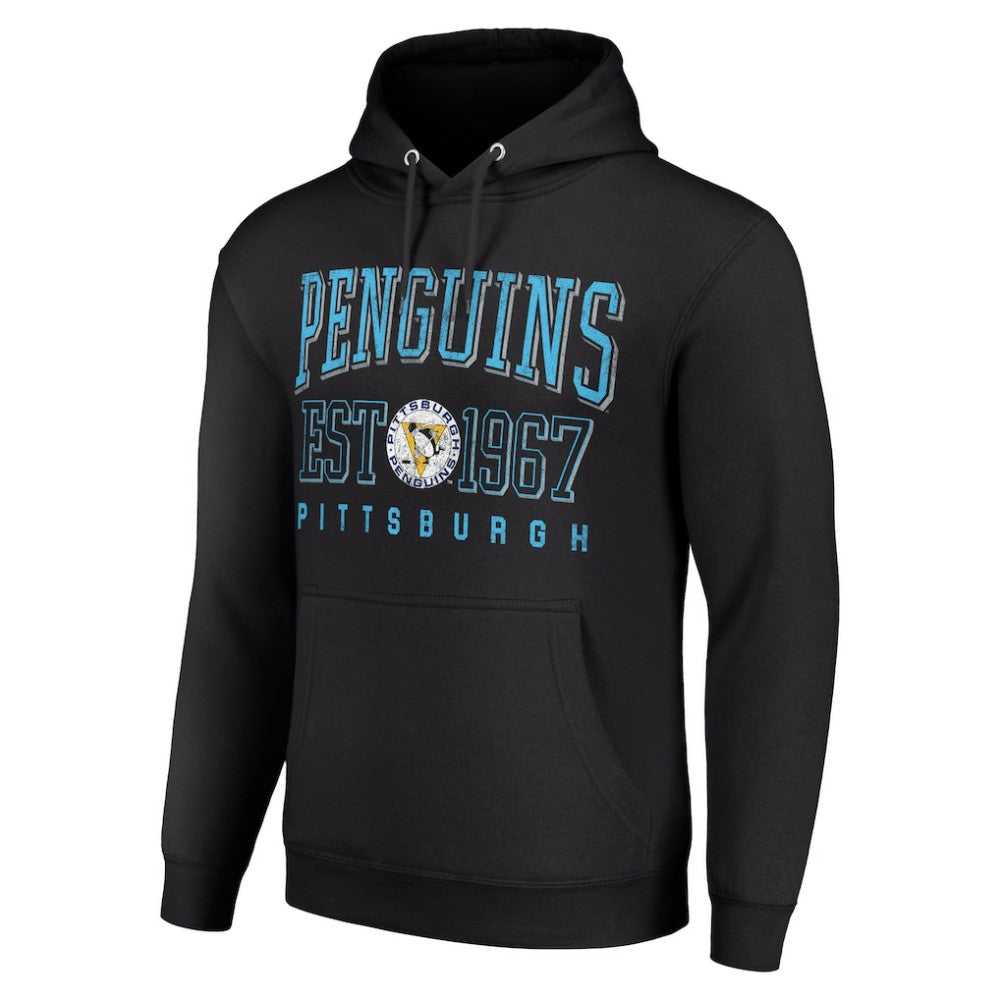 NHL Black Pittsburgh Penguins Starter Retro Graphic Pullover Hoodie