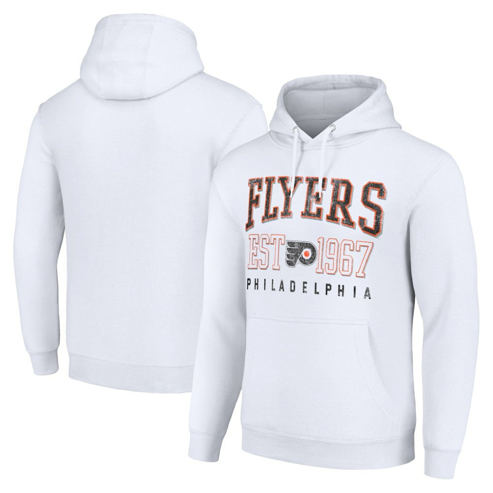 NHL White Philadelphia Flyers Starter Retro Graphic Pullover Hoodie